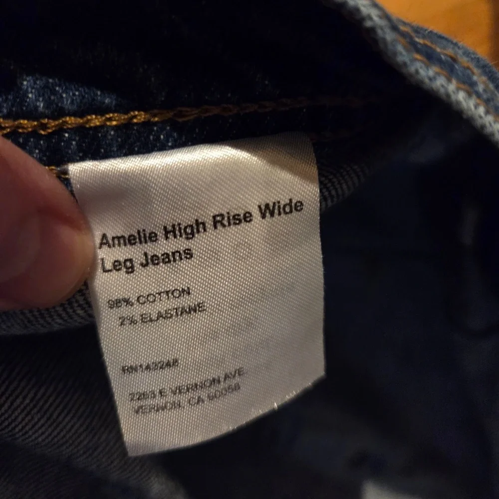 Reformation "Amelie" Jeans High Rise Wide Leg Belted Cotton Salinas Wash Sz 28 - Picture 7 of 14